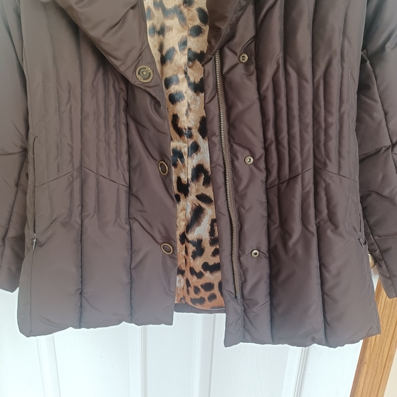 DANA BUCHMAN FITTED WINTER COAT SIZE MEDIUM BROWN - Picture 6 of 12